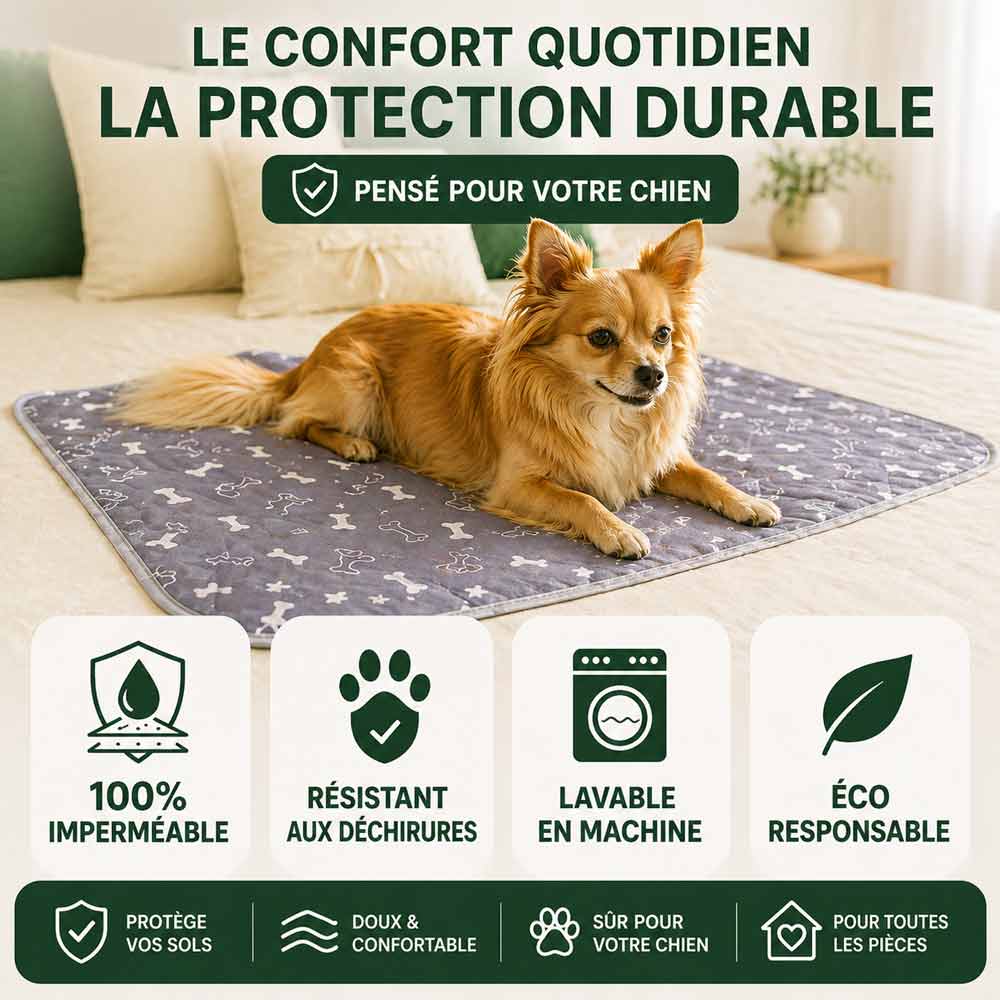 Tapis hygiénique, absorbant et lavable